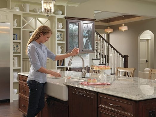 images leland kitchen faucet on top mount sink