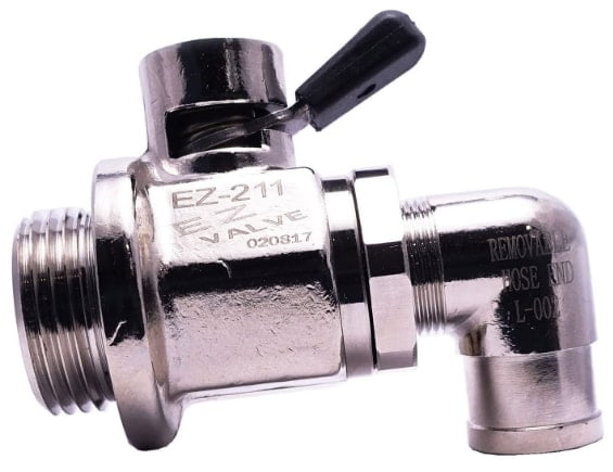 EZ-211 Removable L-shape Hose End Combo Oil Drain Valve