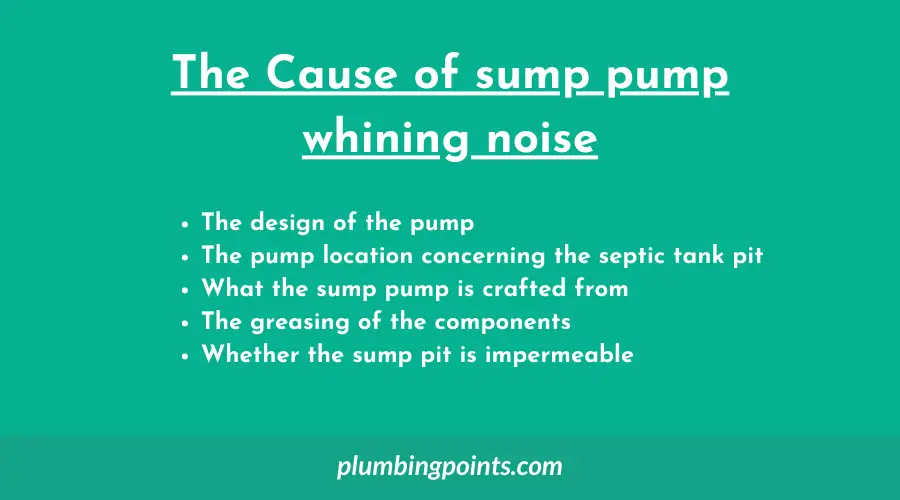 The Cause of sump pump whining noise