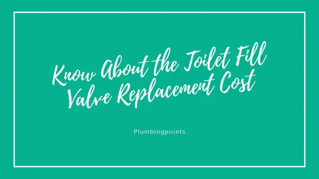 Toilet Fill Valve Replacement Cost