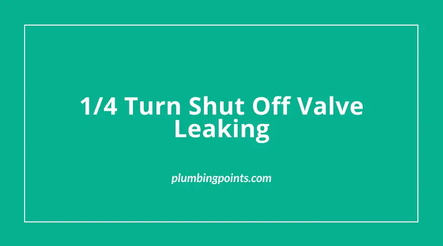 14 Turn Shut Off Valve Leaking